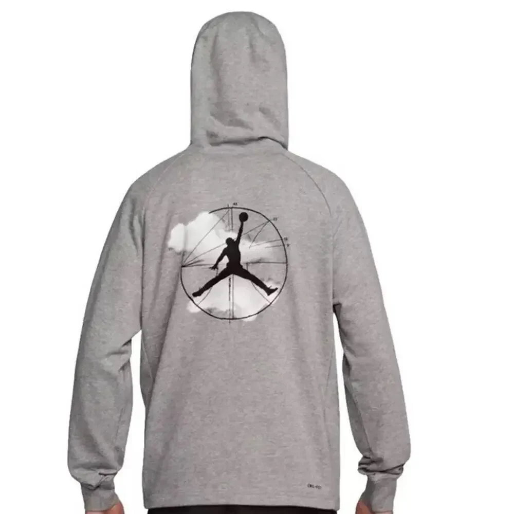 $72 Nike Air Jordan Men’s Dri-FIT Sport Fleece Hoodie Size Medium Gray FQ6808